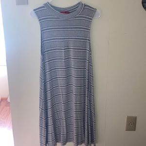 Long gray striped dress